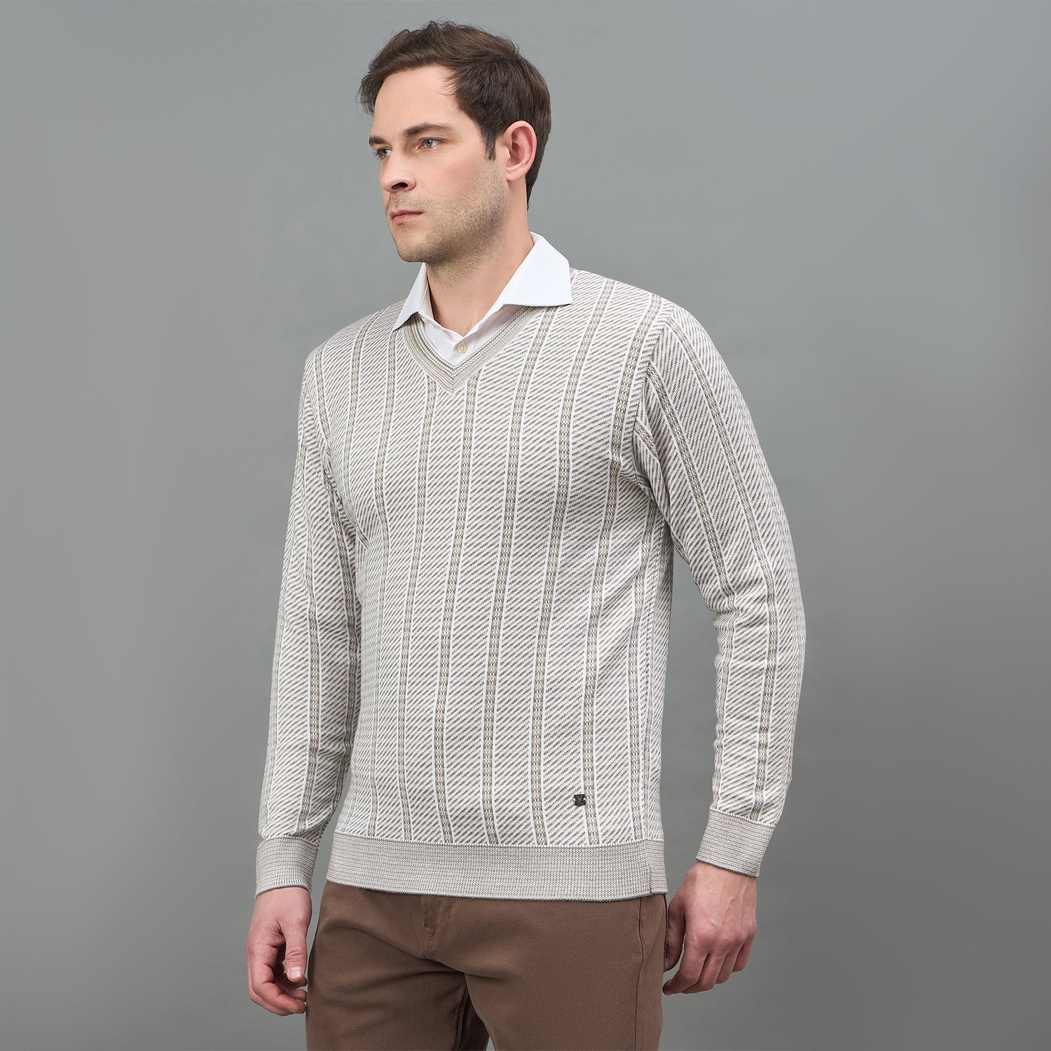 Duke Urban Men Full Sleeve V Neck Regular Sweater (SDS2411)