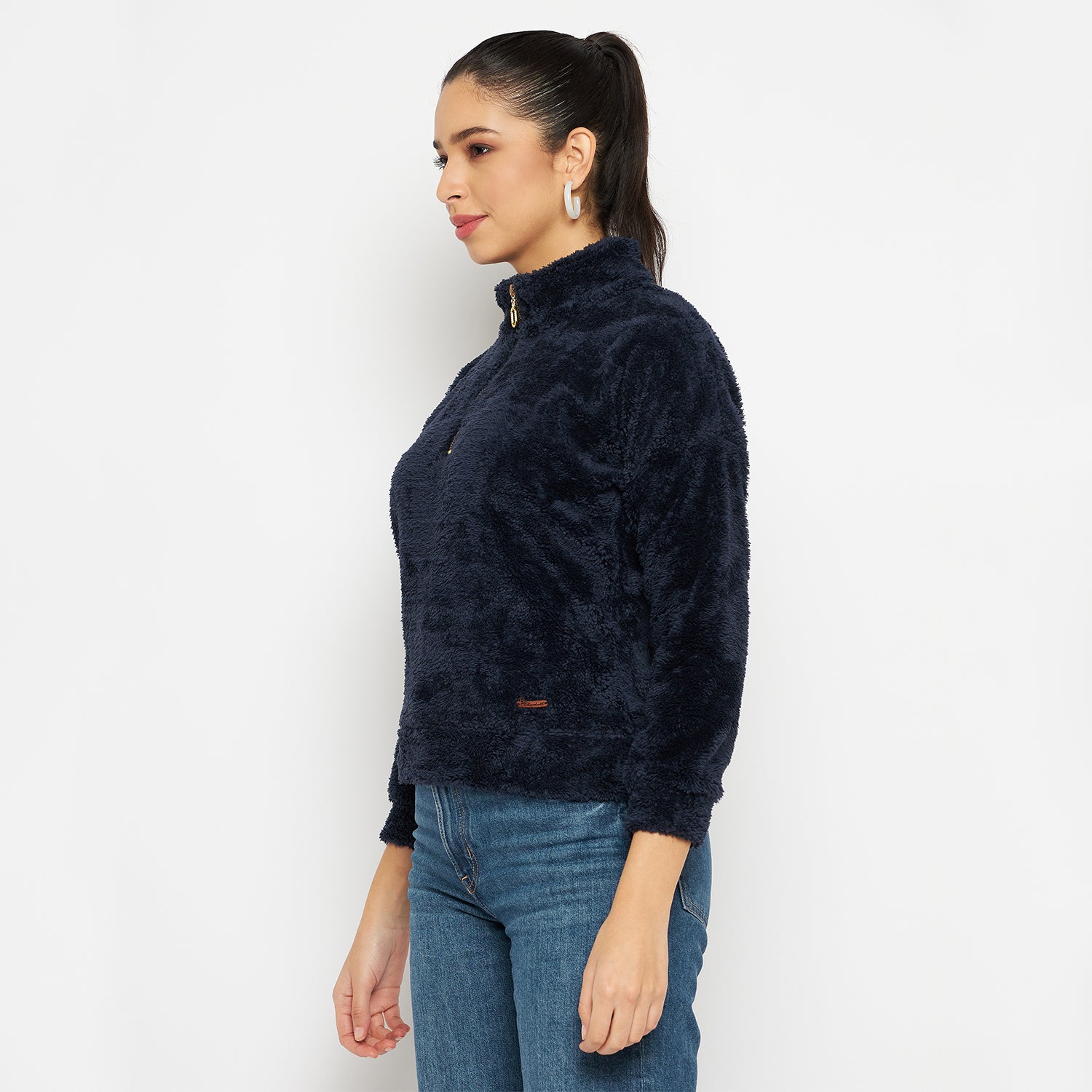 Duke Urban Women Full Sleeve Half Zip Sweatshirt (LFX950)