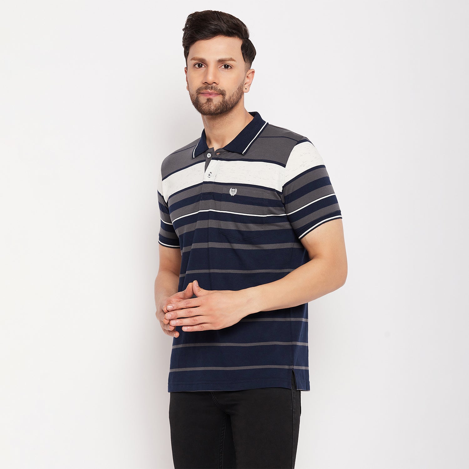 Duke Stardust Men Half Sleeve Polo Neck Cotton T-shirt (LF5881)