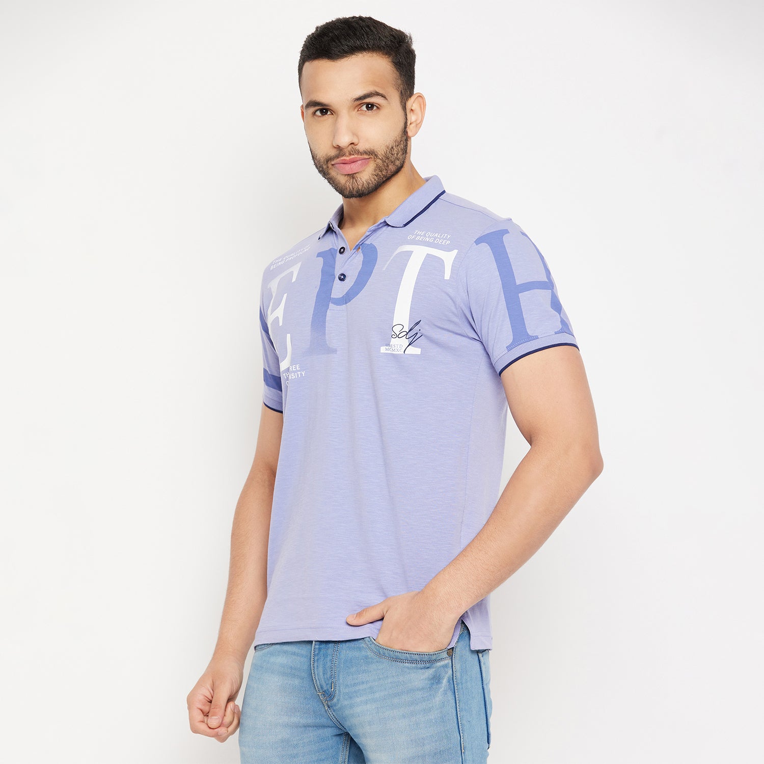 Duke Urban Men Half Sleeve Polo Neck Cotton T-shirt (LF5782)