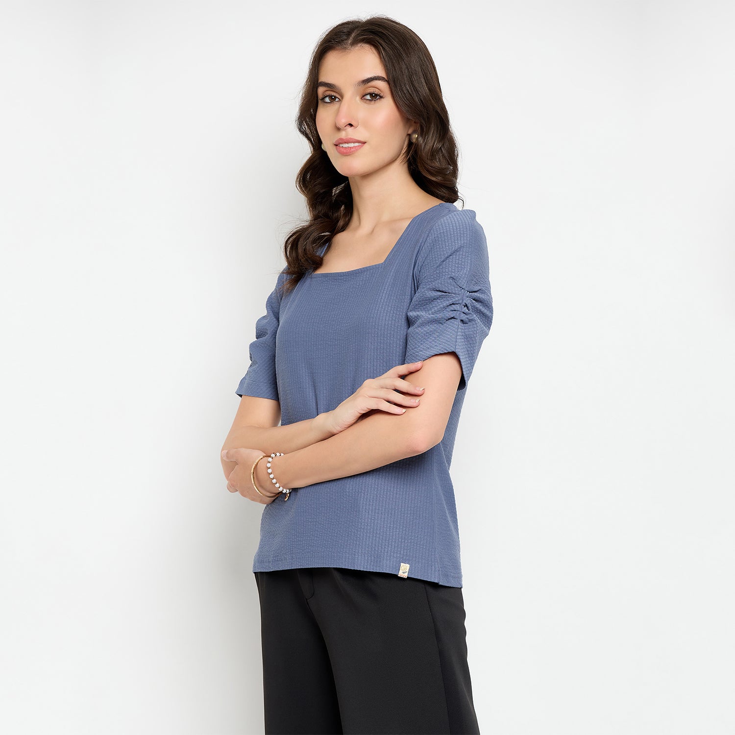 Duke Urban Half Sleeve Square Neck Lady Top (LFX3283)