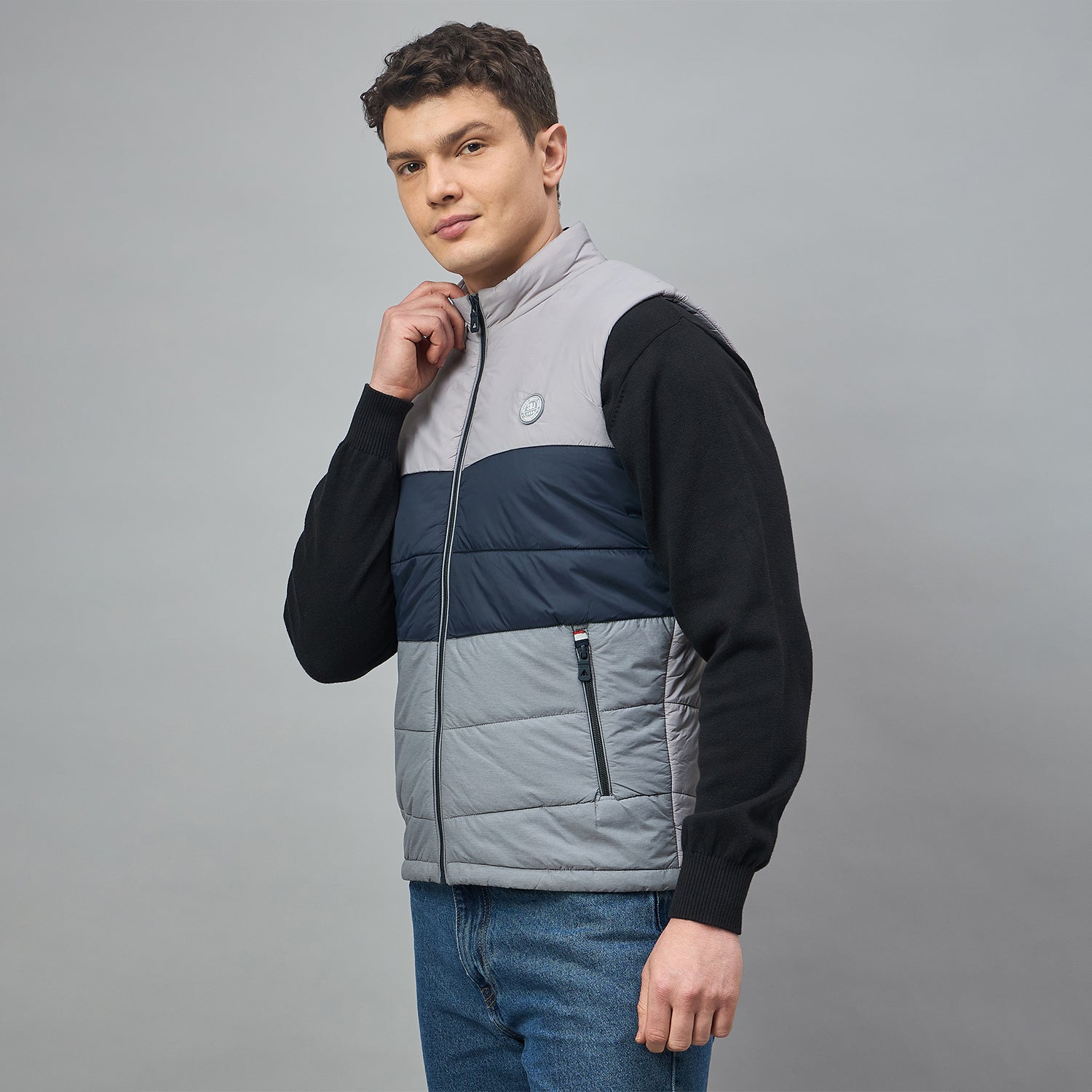 Duke Urban Men Sleeveless High Neck Bomber Jacket (SDZ2252)