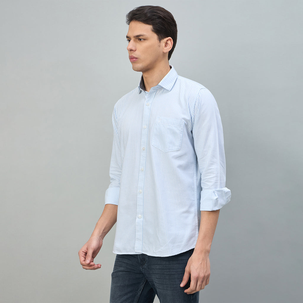 Duke Urban Men Striped Pure Cotton Slim Fit Casual Full Sleeve Shirt (SDO8STON)