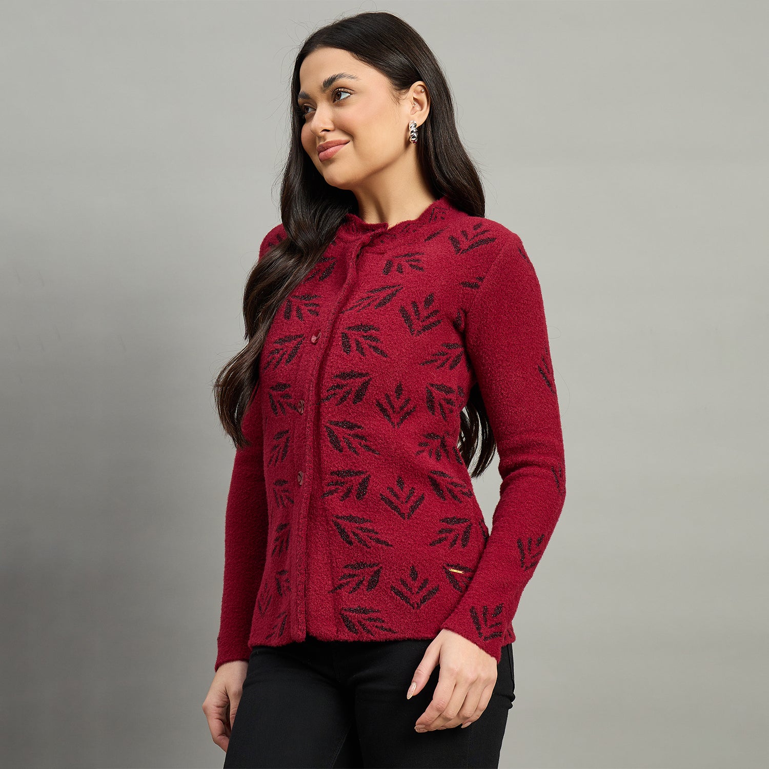 Duke Urban Women Full Sleeve Front Open Regular Fit Sweater (SDS1171)