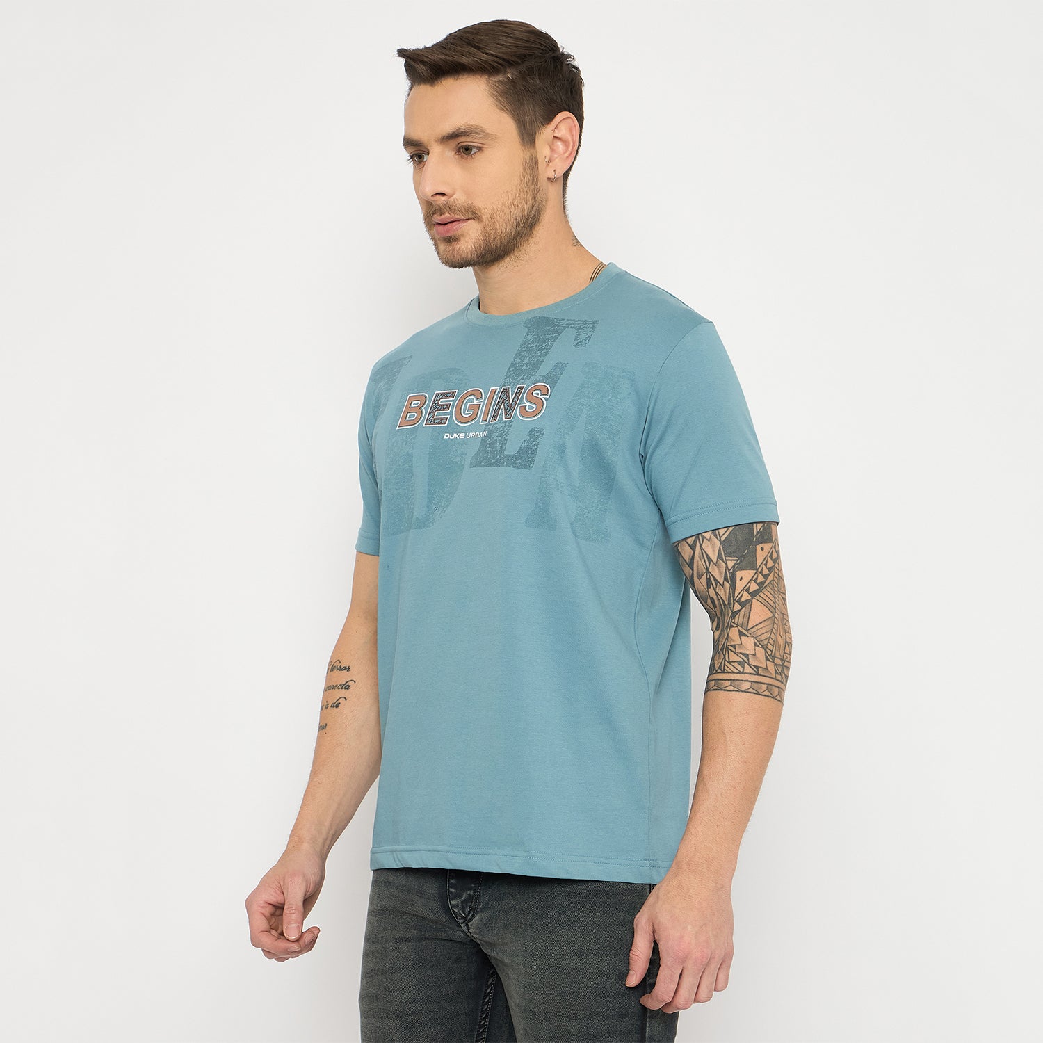 Duke Urban Men Half Sleeve Cotton Tshirt (LF7421)