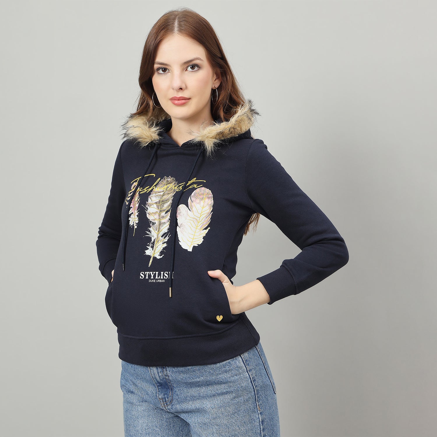 Duke Urban Women Hooded Regular Sweatshirt (LFX957)