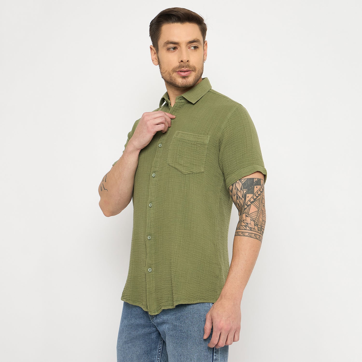 Duke Urban Men Half Sleeve Cotton Shirt (SDO2PLA)