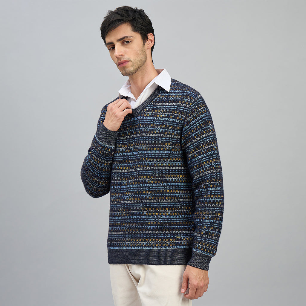 Duke Men Full Sleeve V Neck Regular Sweater (SDS2311)