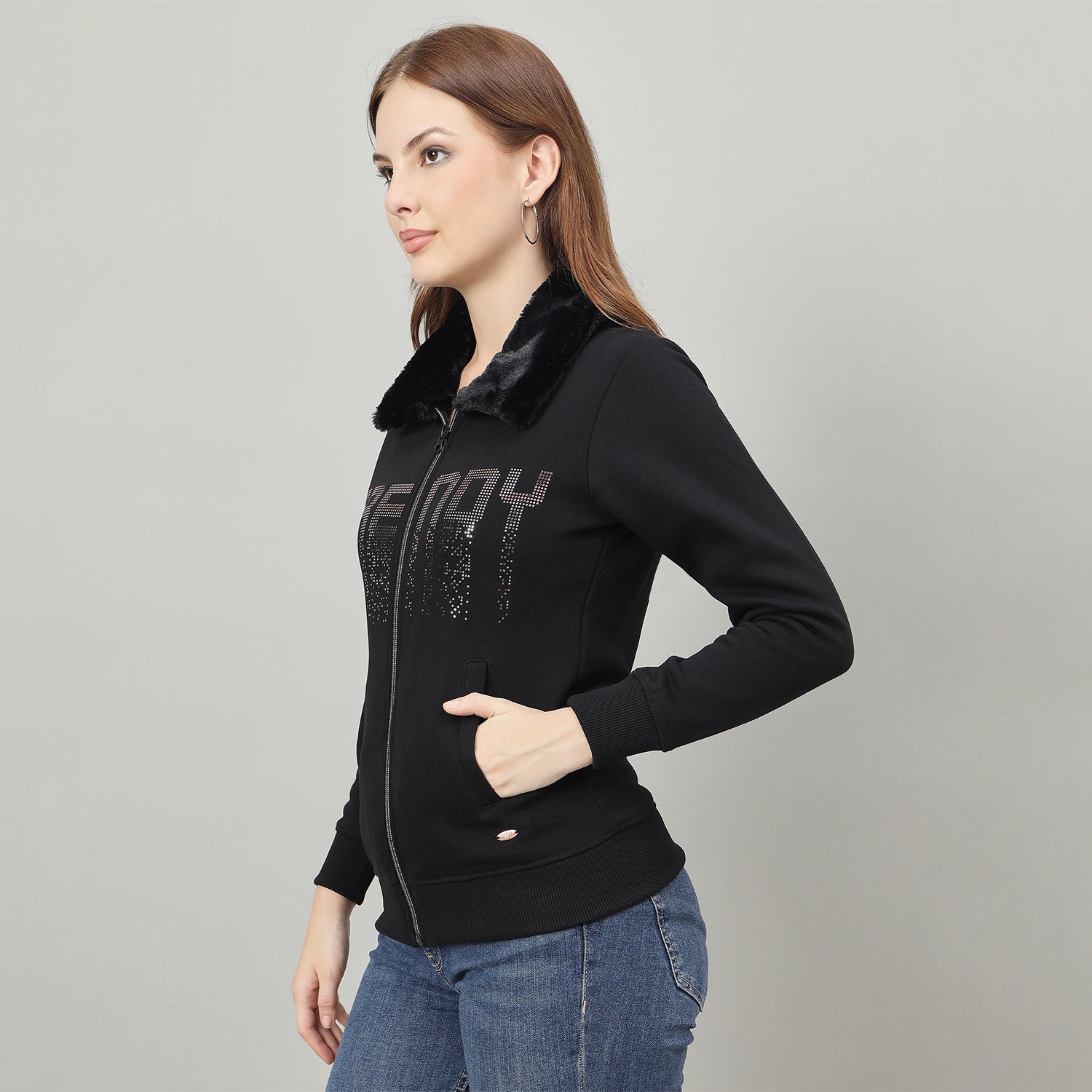 Duke Urban Women Full Zip Regular Sweatshirt (LFX967)