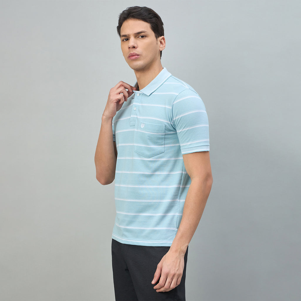 Duke Urban Men Striped Half Sleeve Regular Polo Tshirt (LF7573)