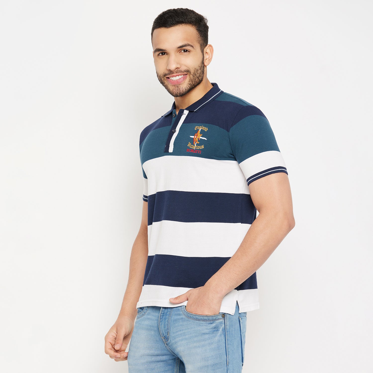 Duke Stardust Men Half Sleeve Polo Neck Cotton T-shirt (4032)