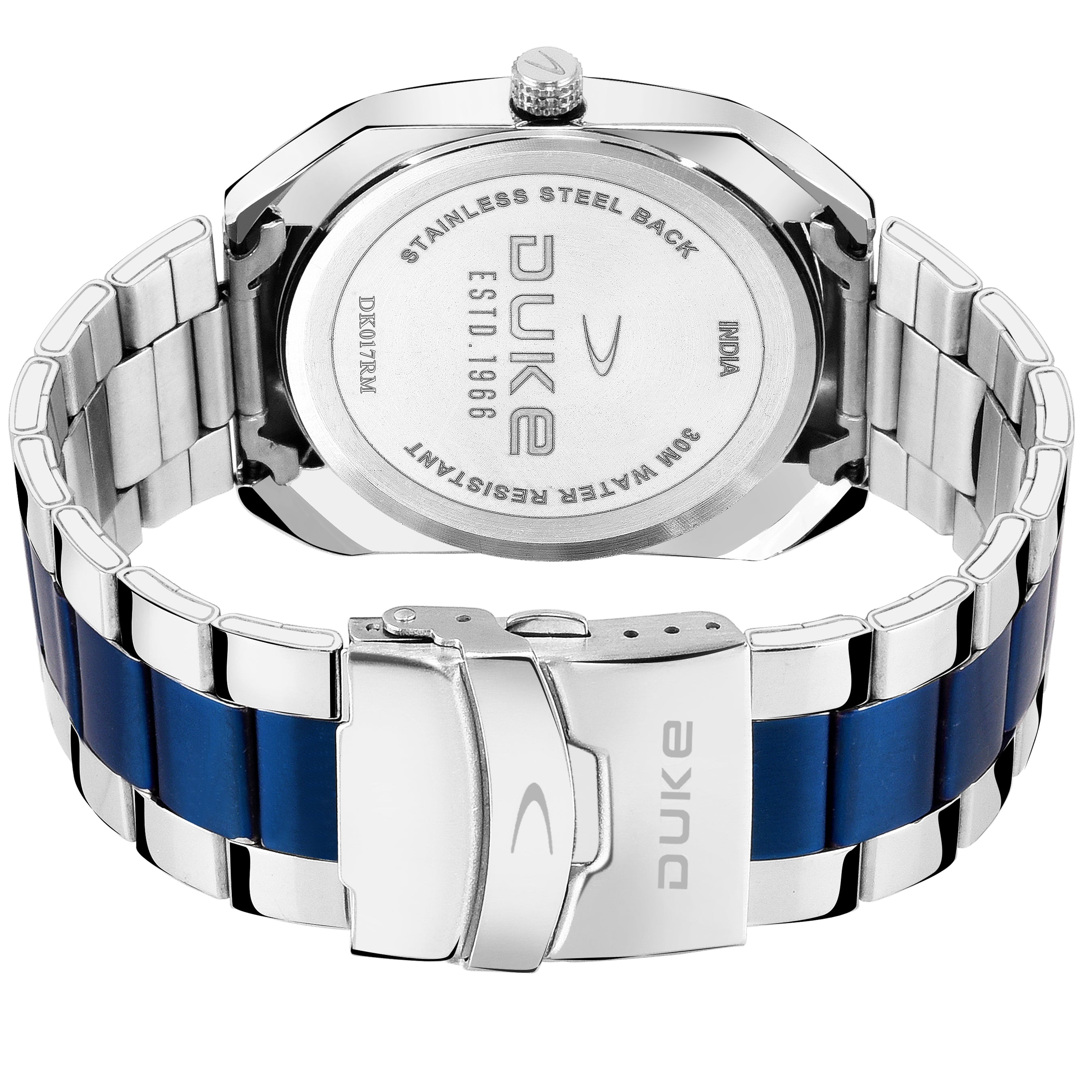 Duke Solid Stainless Steel Strap Chronograph Men Watch Blue Dial (DK017RM02C)