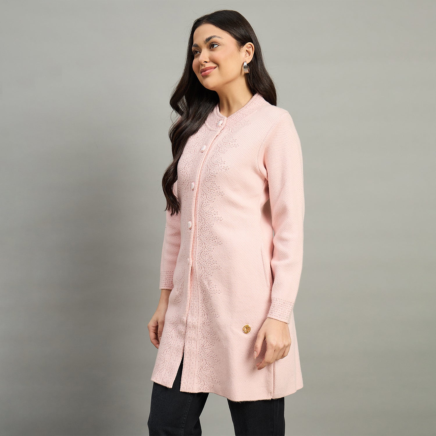 Duke Urban Women Full Sleeve Self Design Sweater (SDS1347)