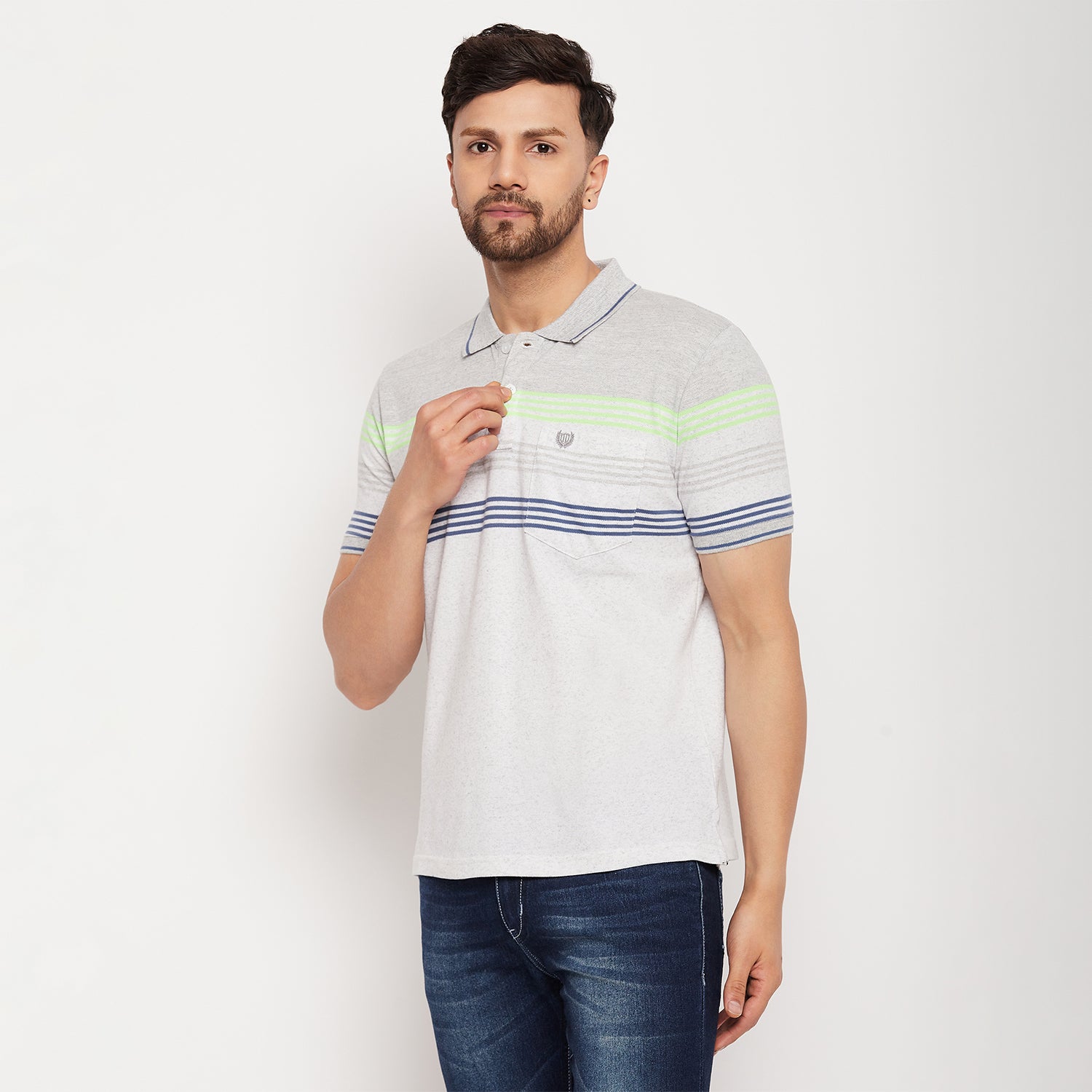 Duke Stardust Men Half Sleeve Polo Neck Cotton T-shirt (LF5722)
