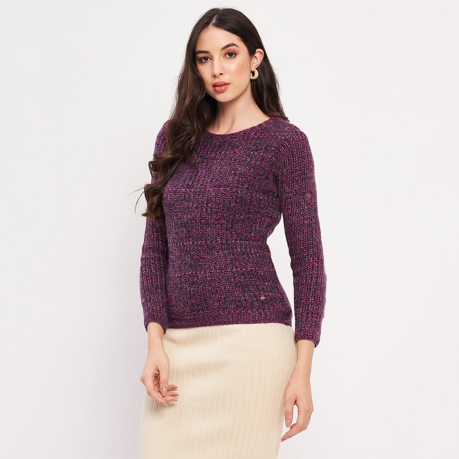 Duke Urban Women Full Sleeve Woven Sweater (LQS9778)