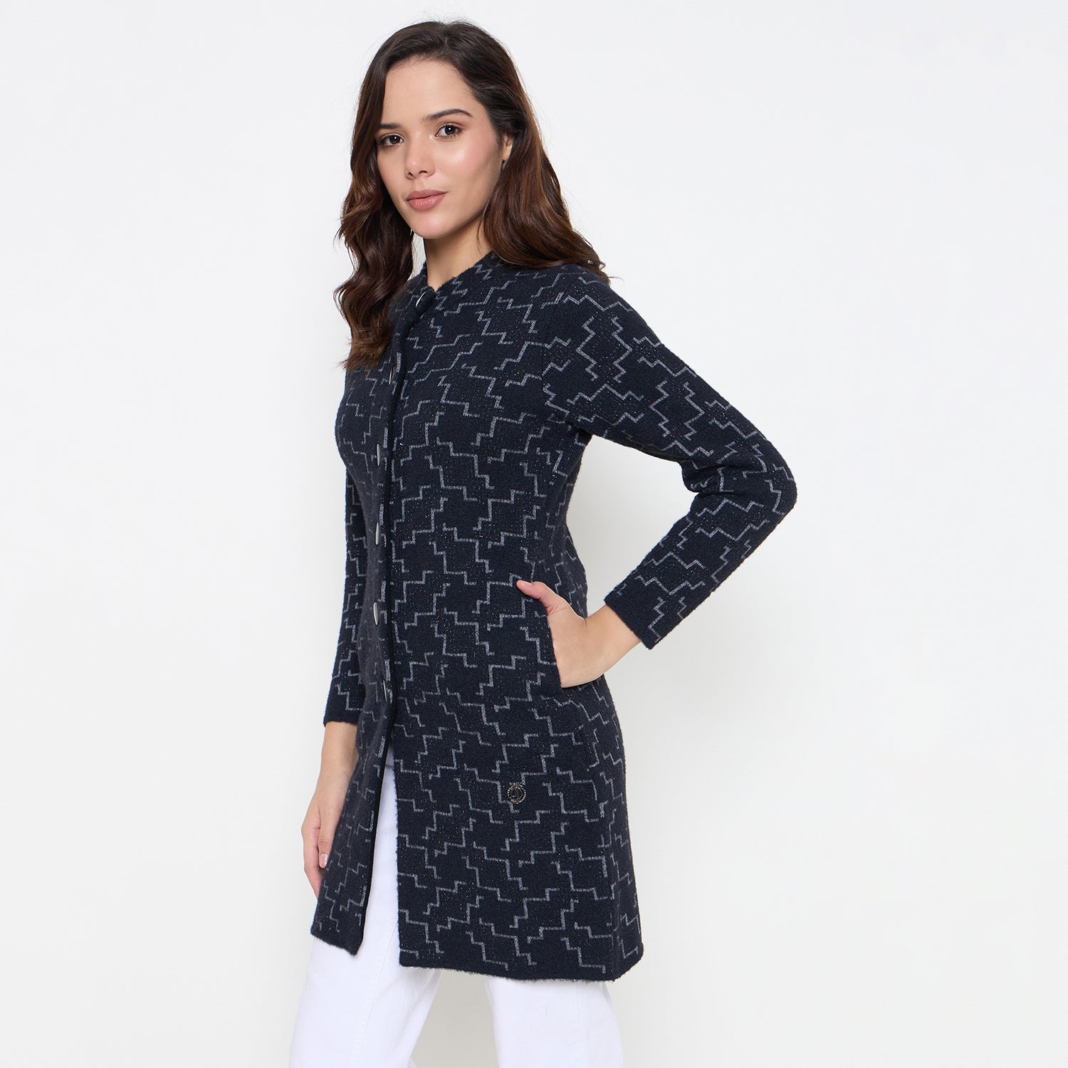 Duke Urban Women Full Sleeve Long Coat Type Sweater (SDS1312)