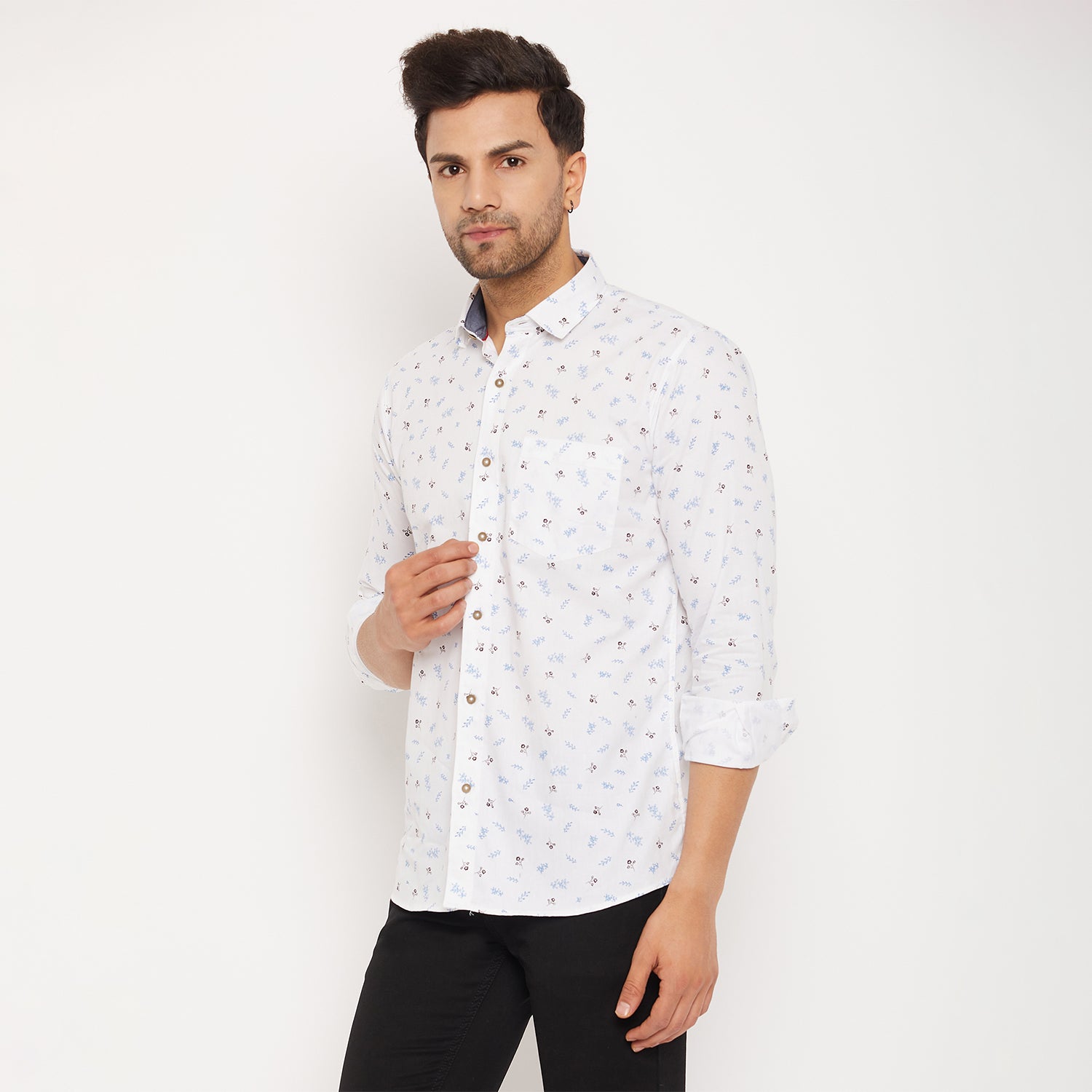 Duke Men Stardust Cotton Full Sleeve Shirt (SDO8PRTG)
