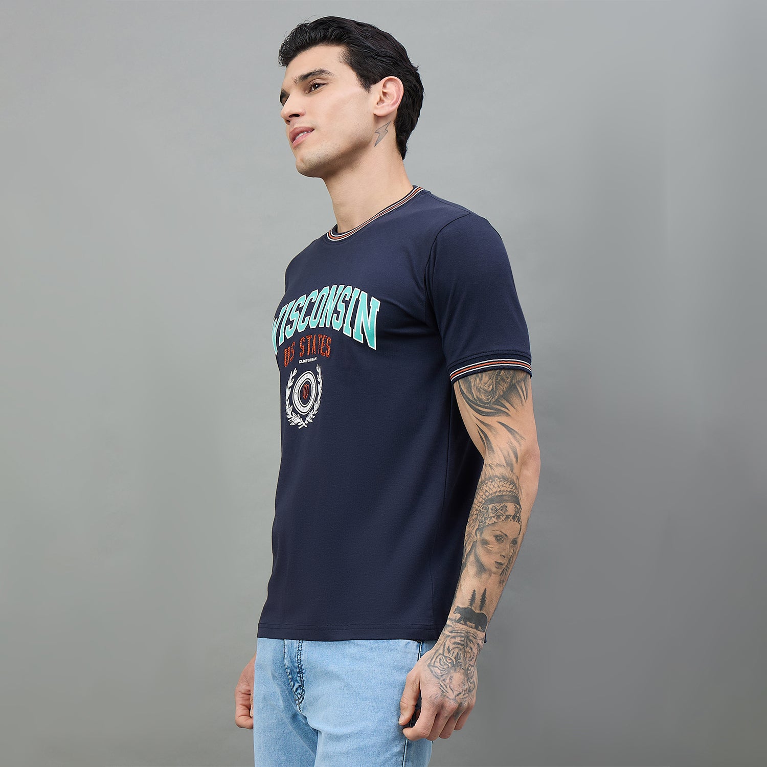 Duke Urban Men Round Neck Half Sleeve Slim T-Shirt (LF7505)