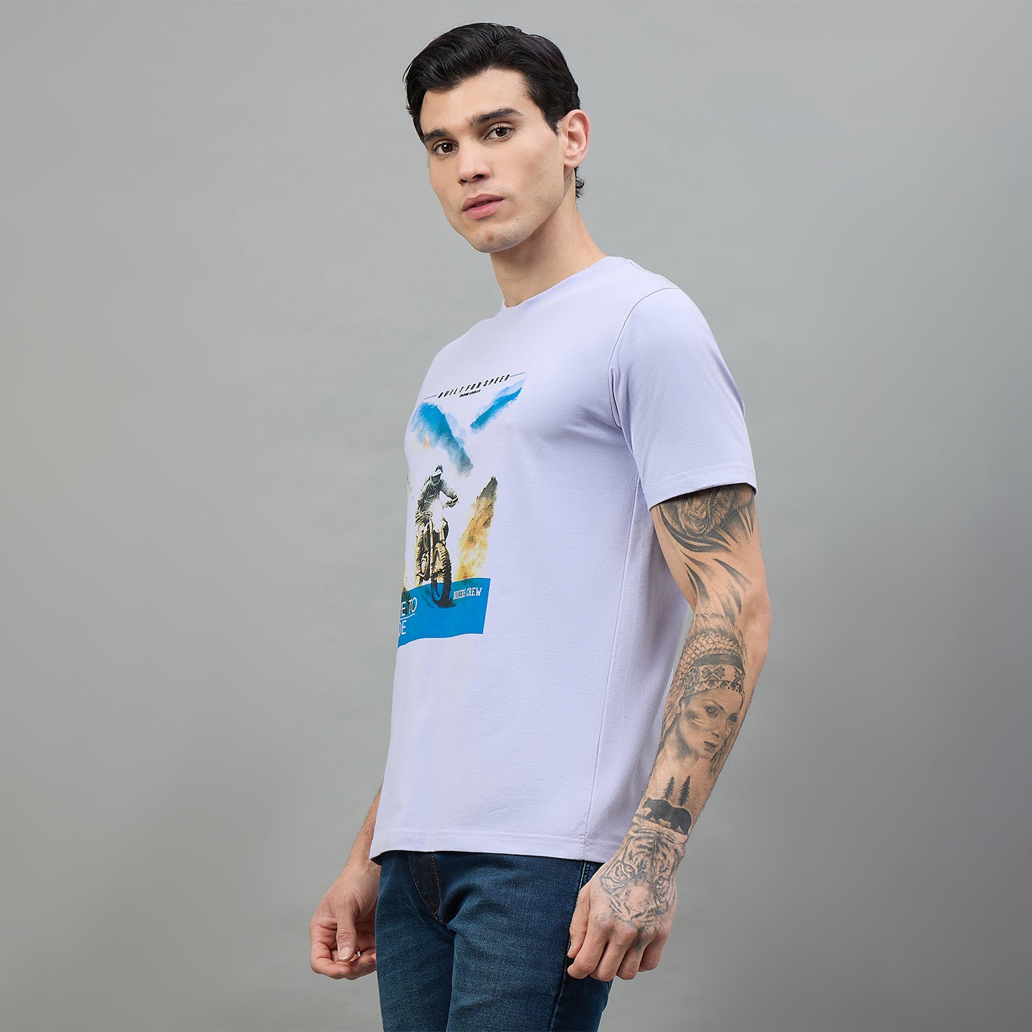 Duke Urban Men Graphic Print Half Sleeve Round Neck Casual Tshirt (LF7543)