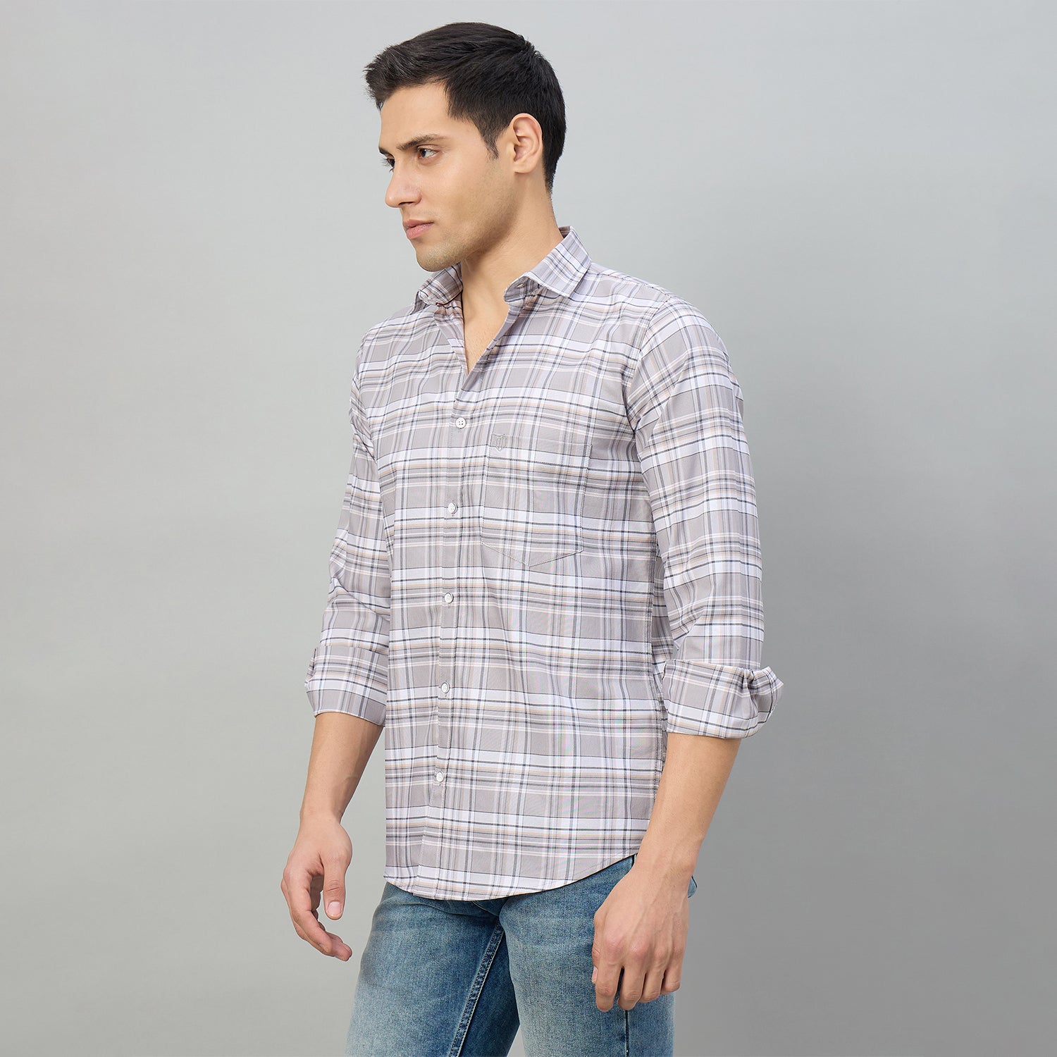 Duke Men Slim Fit Full Sleeve Oxford Cotton Shirt (SDO5CKCY)