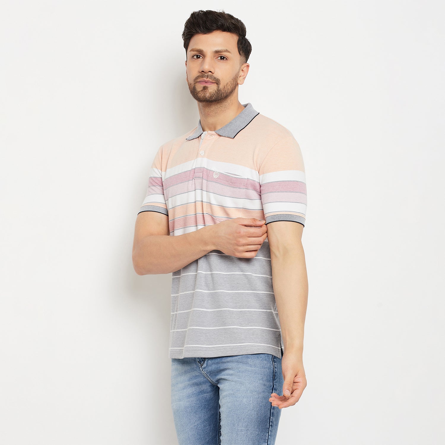 Duke Stardust Men Half Sleeve Polo Neck Cotton T-shirt (LF7017)