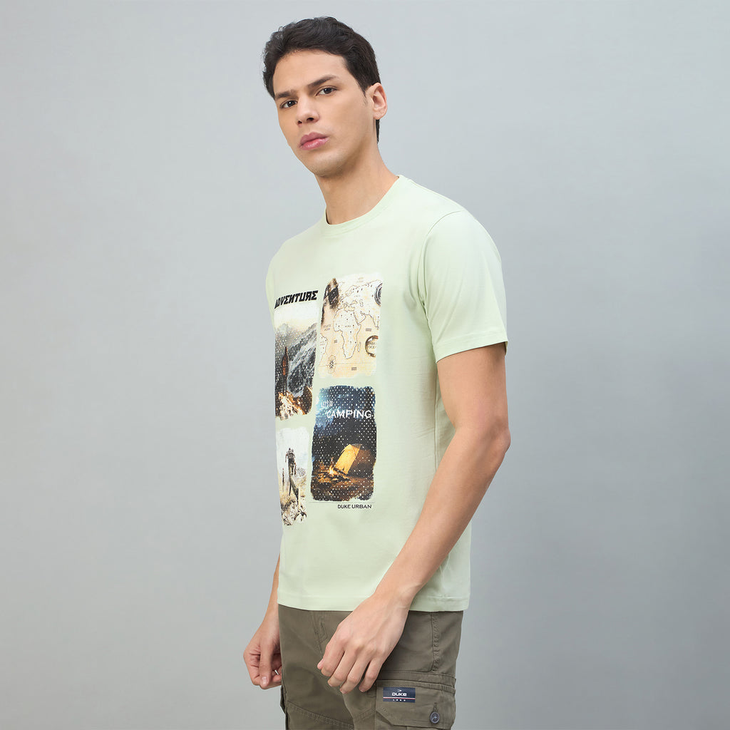 Duke Urban Men Graphic Print Half Sleeve Round Neck Casual Tshirt (LF7507)