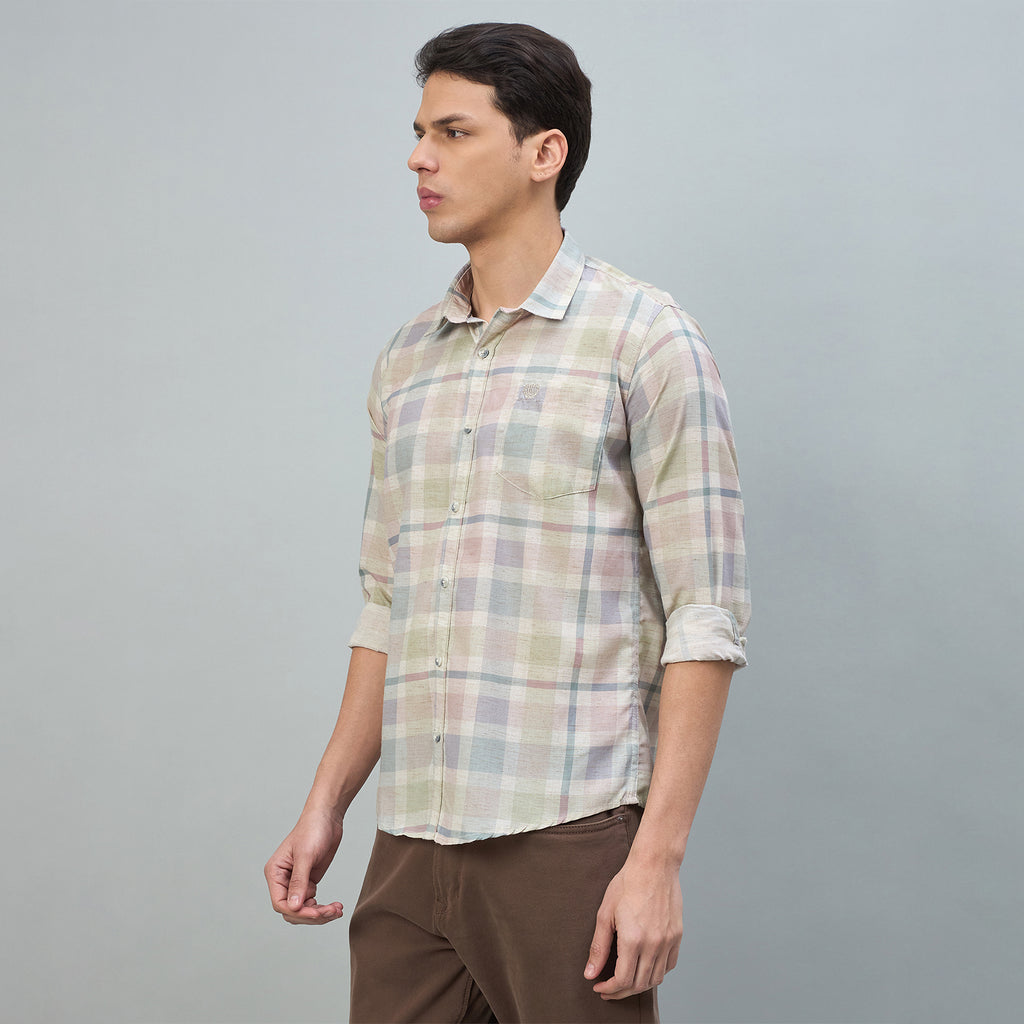 Duke Urban Men Checkered Pure Cotton Slim Fit Casual Full Sleeve Shirt (SDO7PRCN)