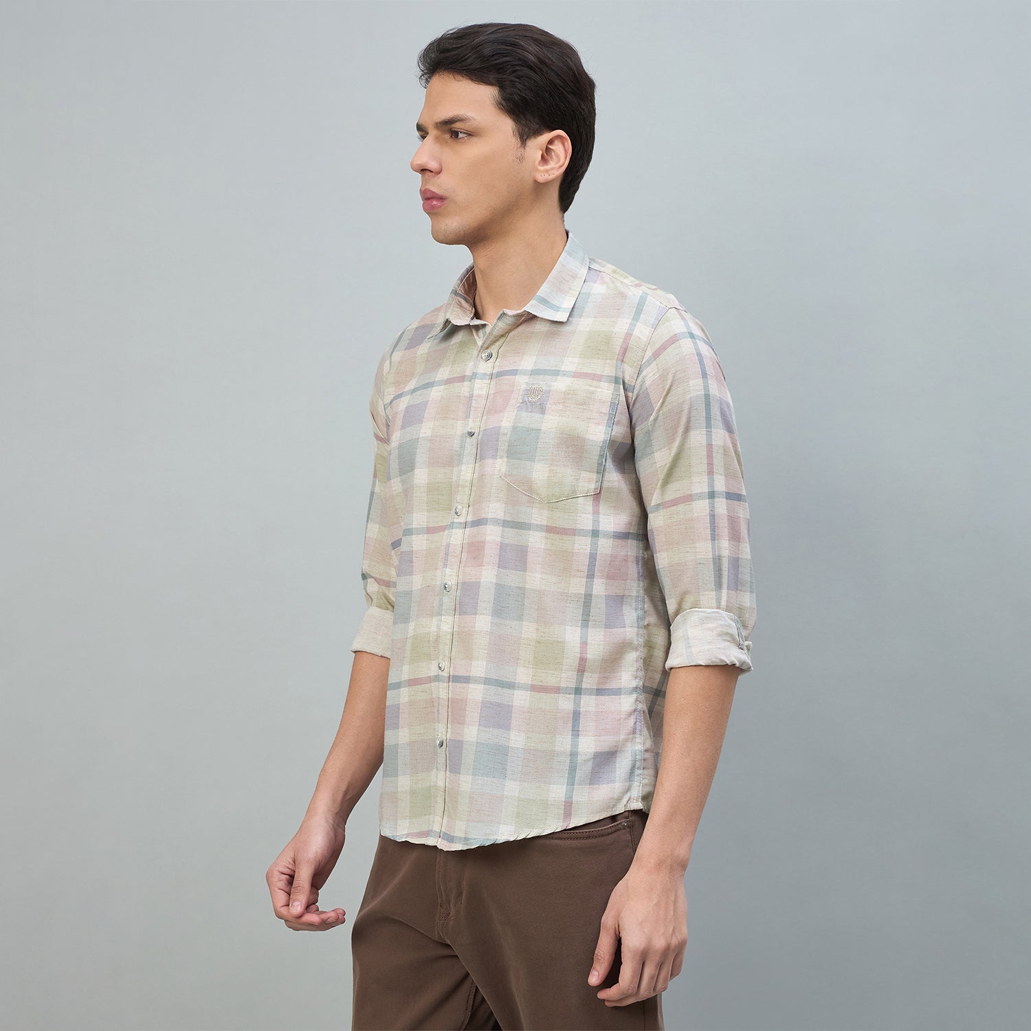 Duke Urban Men Checkered Pure Cotton Slim Fit Casual Full Sleeve Shirt (SDO7PRCN)