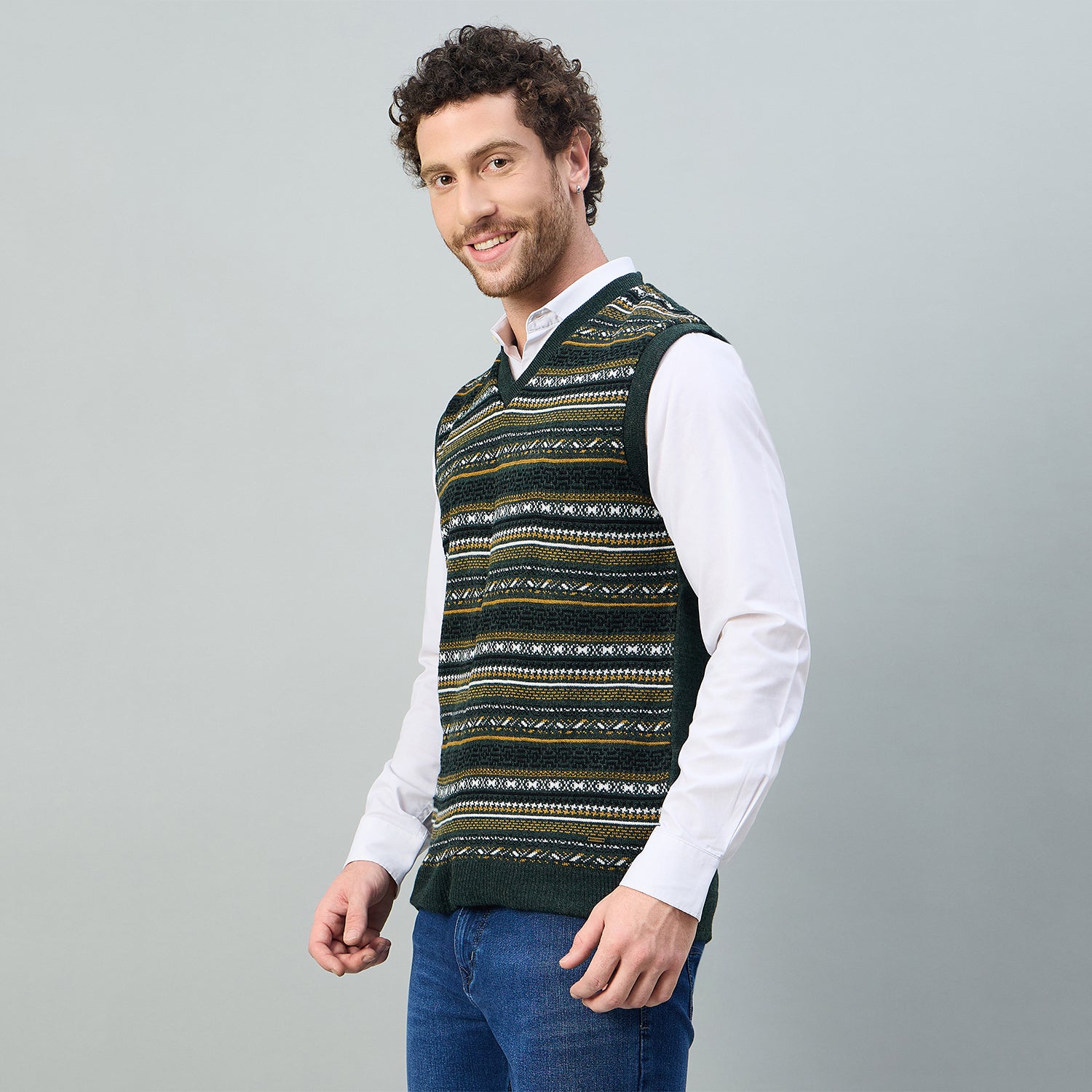 Duke Urban Men V Neck Sleeveless Reversible Sweater (SDS2274)