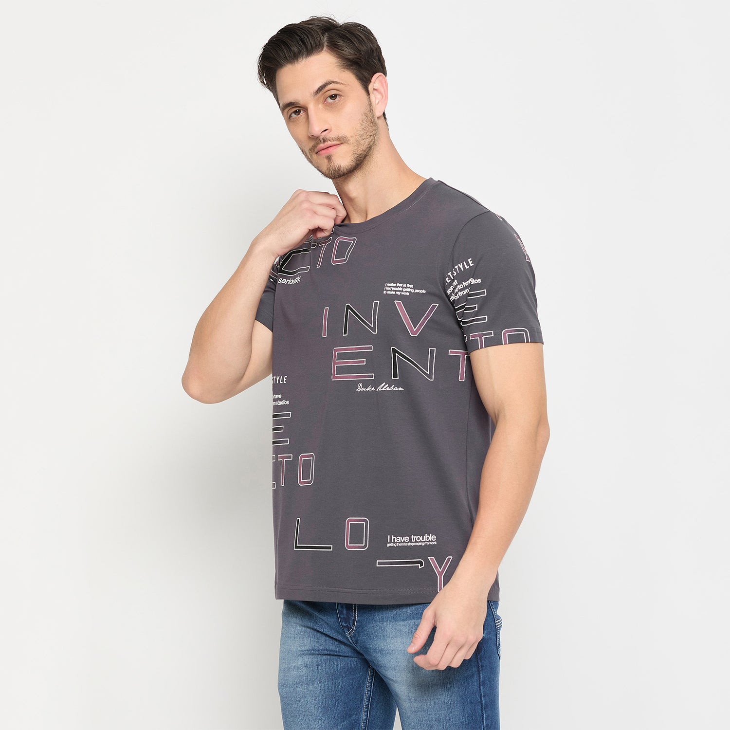Duke Urban Men Half Sleeve Cotton T-shirt (LF7248)