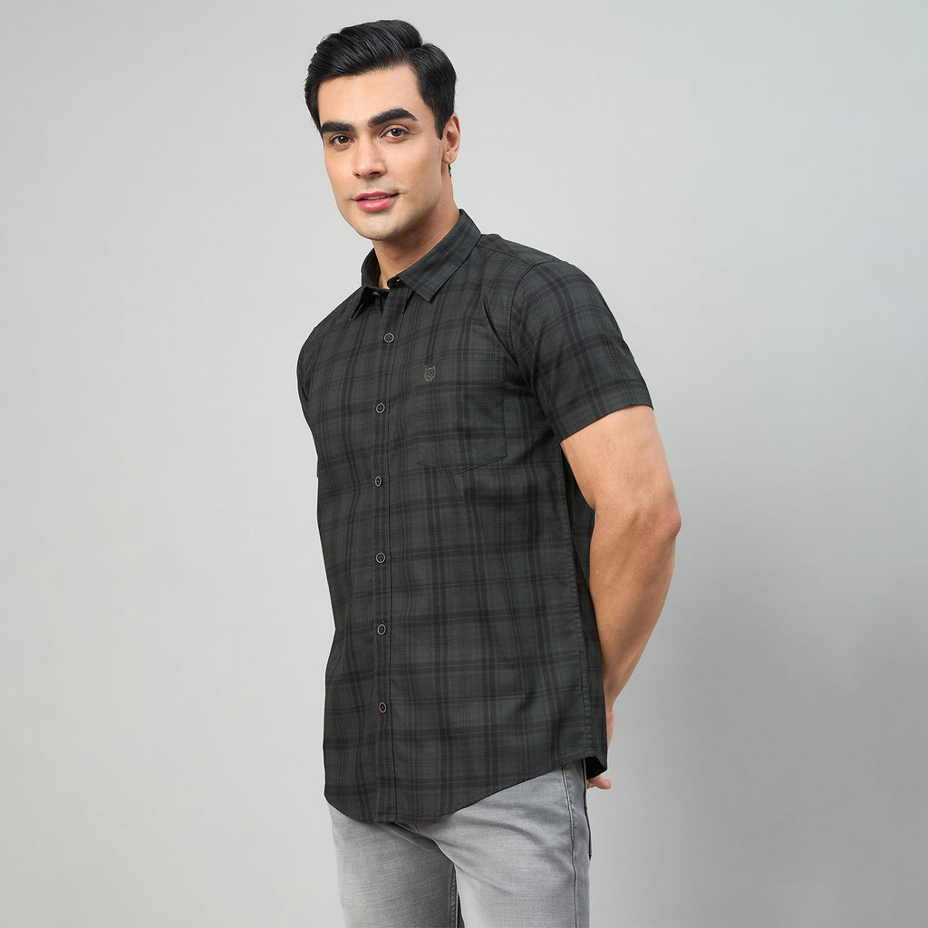 Duke Men Slim Fit Half Sleeve Twill Cotton Shirt (SDO3CKM)