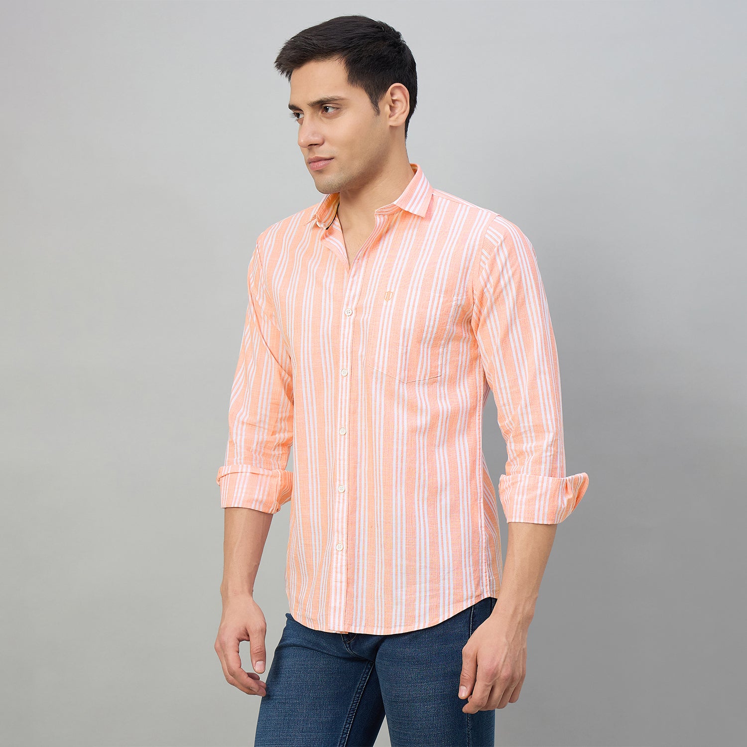Duke Men Slim Fit Full Sleeve Short Style Cotton Shirt (SDO9STG)