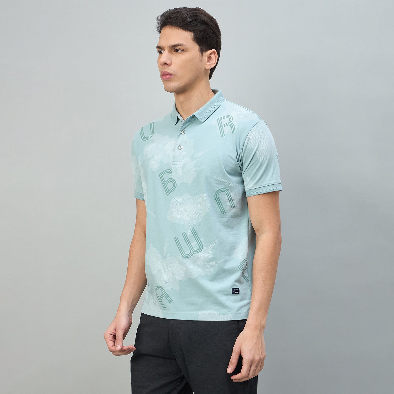 Duke Urban Men Typography Half Sleeve Slim fit Polo Tshirt (LF7632)