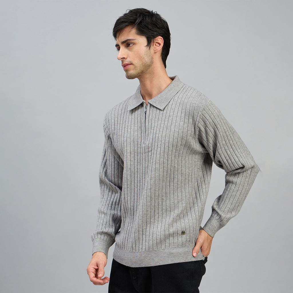 Duke Men Full Sleeve Half Zip Regular Sweater (SDS2320)