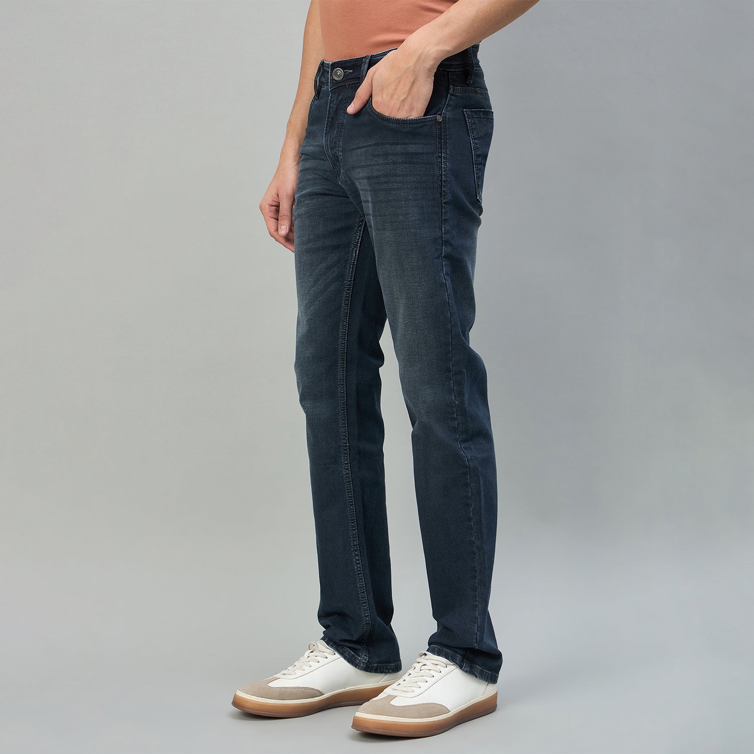 Duke Urban Men Comfort Fit Mid-Rise Light Fade Stretchable Jeans (SDD9140C)