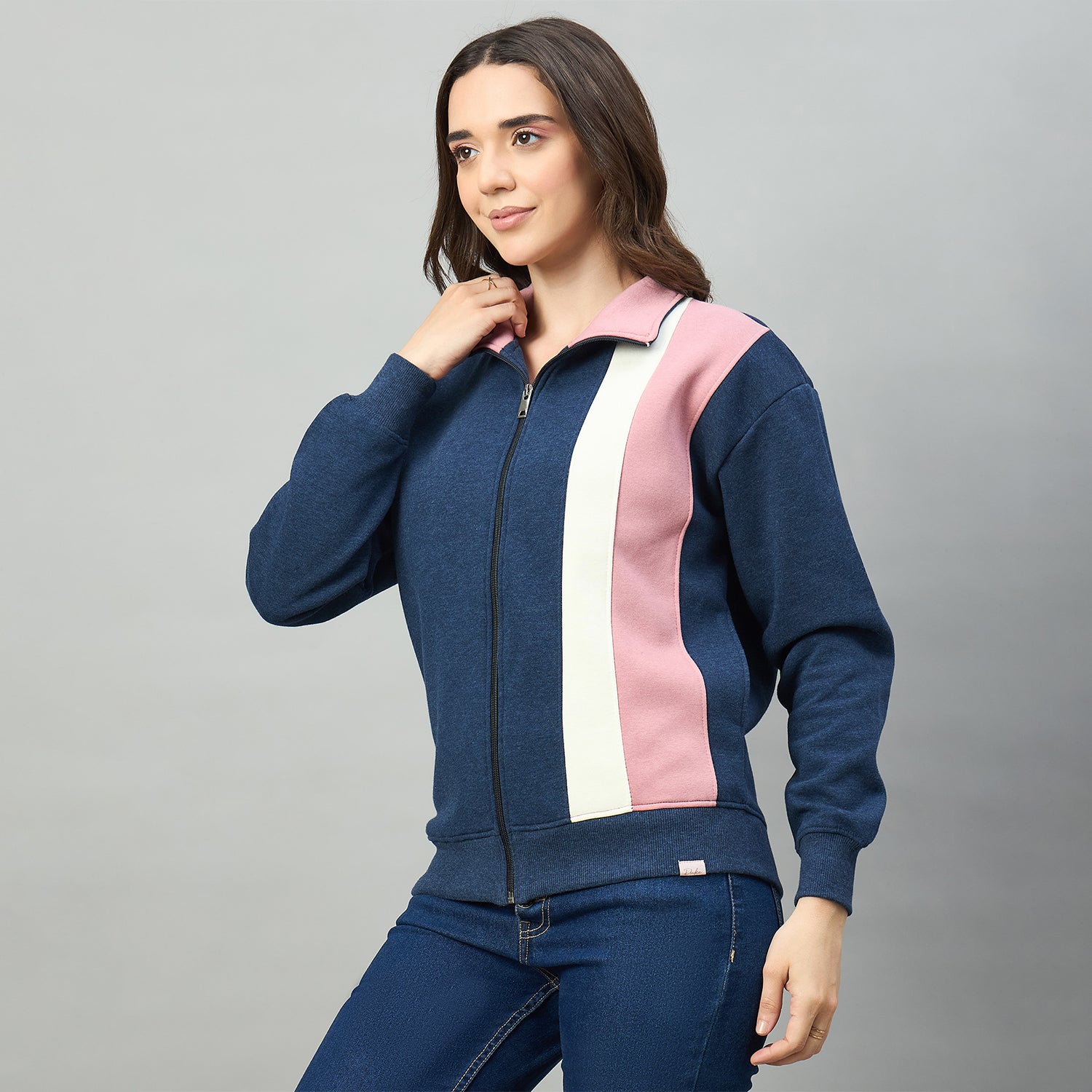 Duke Urban Women Full Sleeve Collared Sweatshirt (LFX5006S)