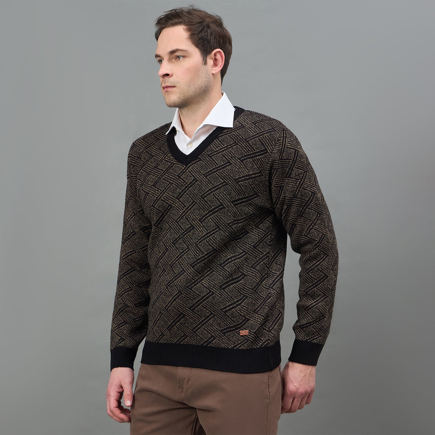 Duke Urban Men Full Sleeve V Neck Regular Sweater (SDS2134)
