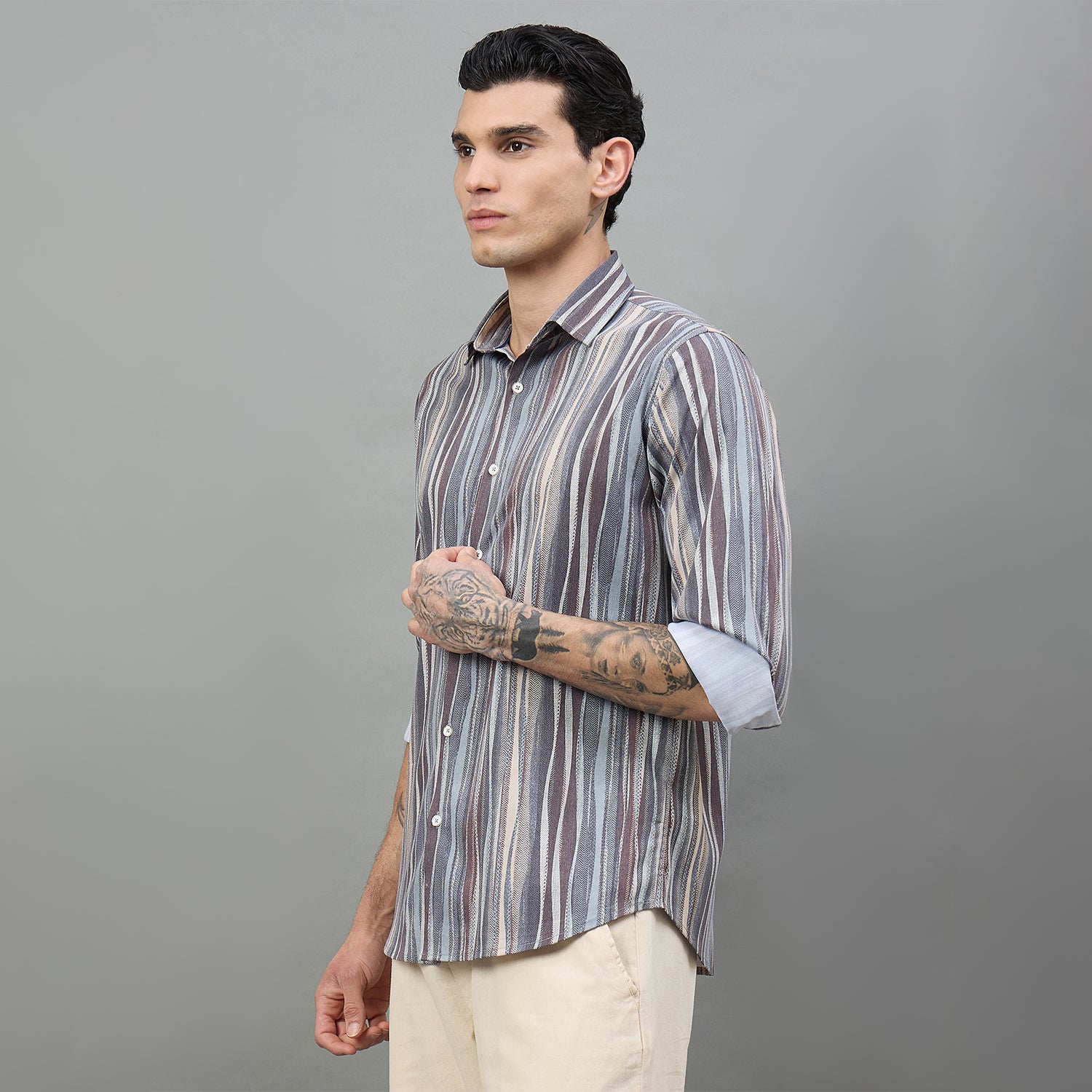 Duke Urban Men Printed Full Sleeve Spread Collar Regular Shirt (SDO9PRK)