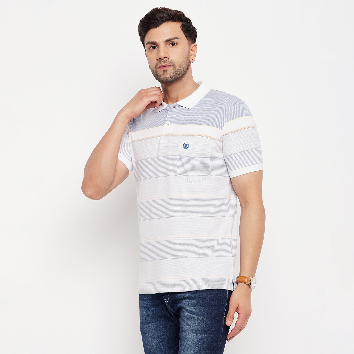 Duke Stardust Men Half Sleeve Polo Neck Cotton T-shirt (LF7016)