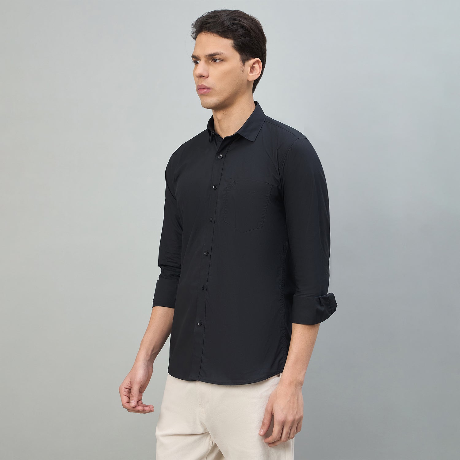 Duke Urban Men Solid Pure Cotton Slim Fit Casual Full Sleeve Shirt (SDO8PLP)