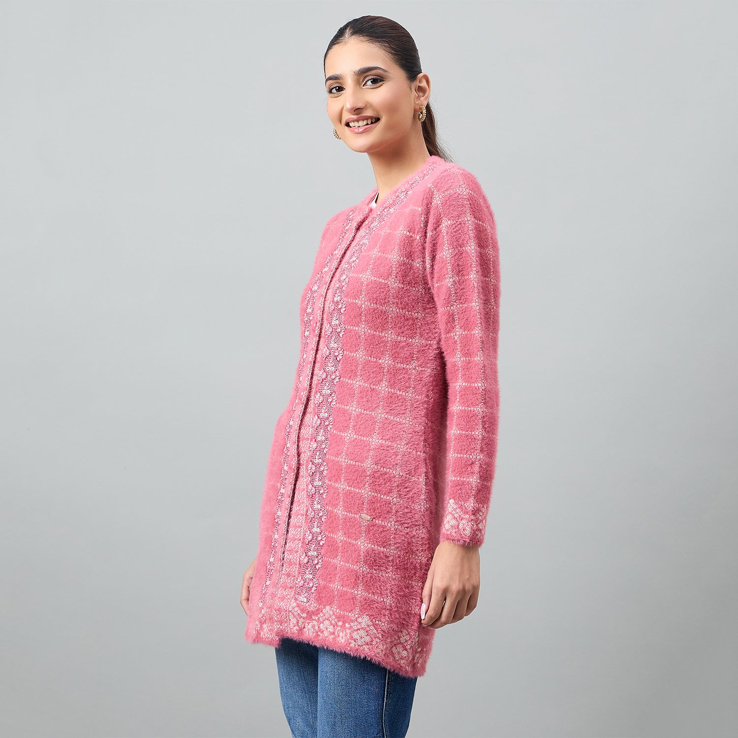 Duke Urban Women Full Sleeve Front Open Regular Cardigan (SDS1375)