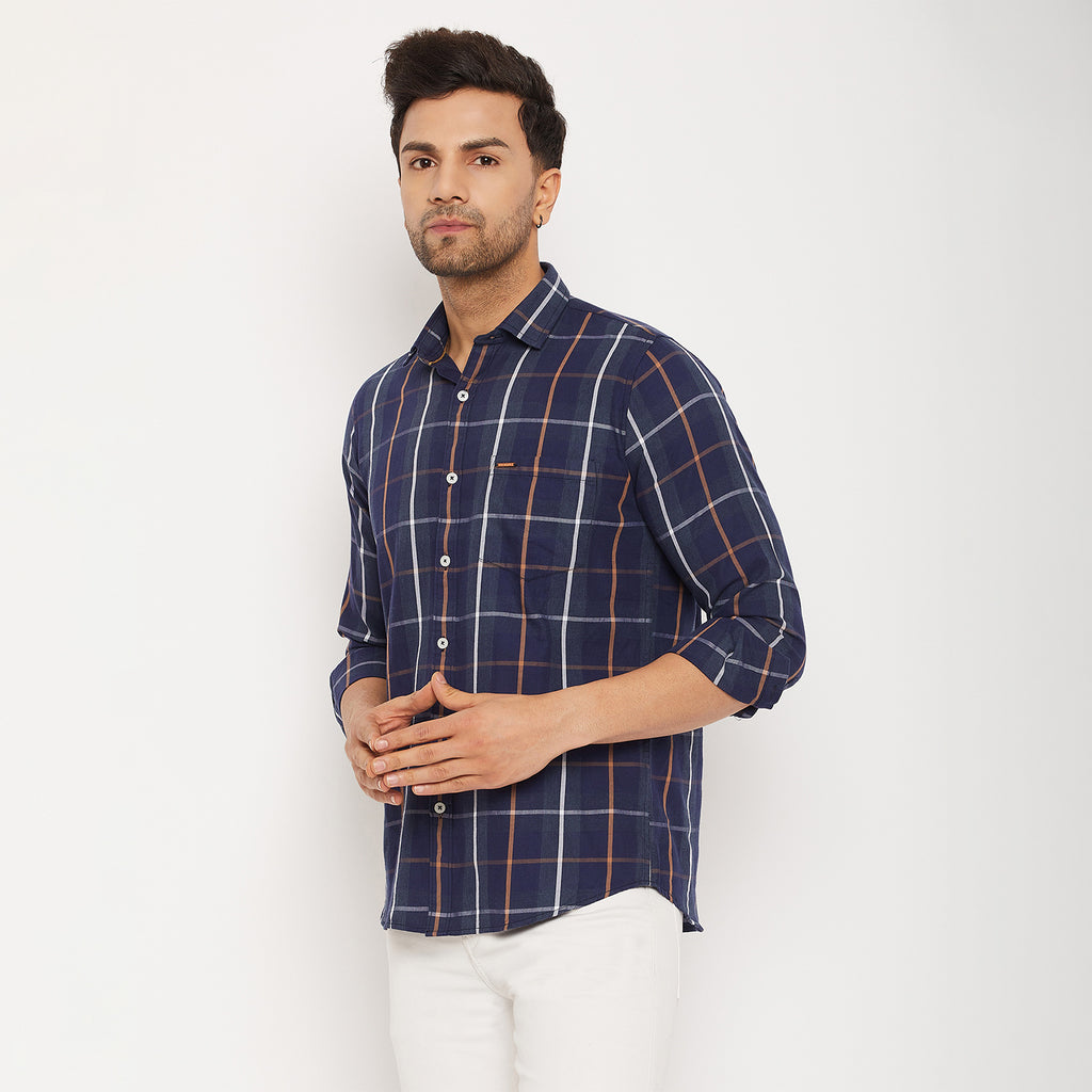 Duke Men Stardust Cotton Full Sleeve Shirt (SDO8991)