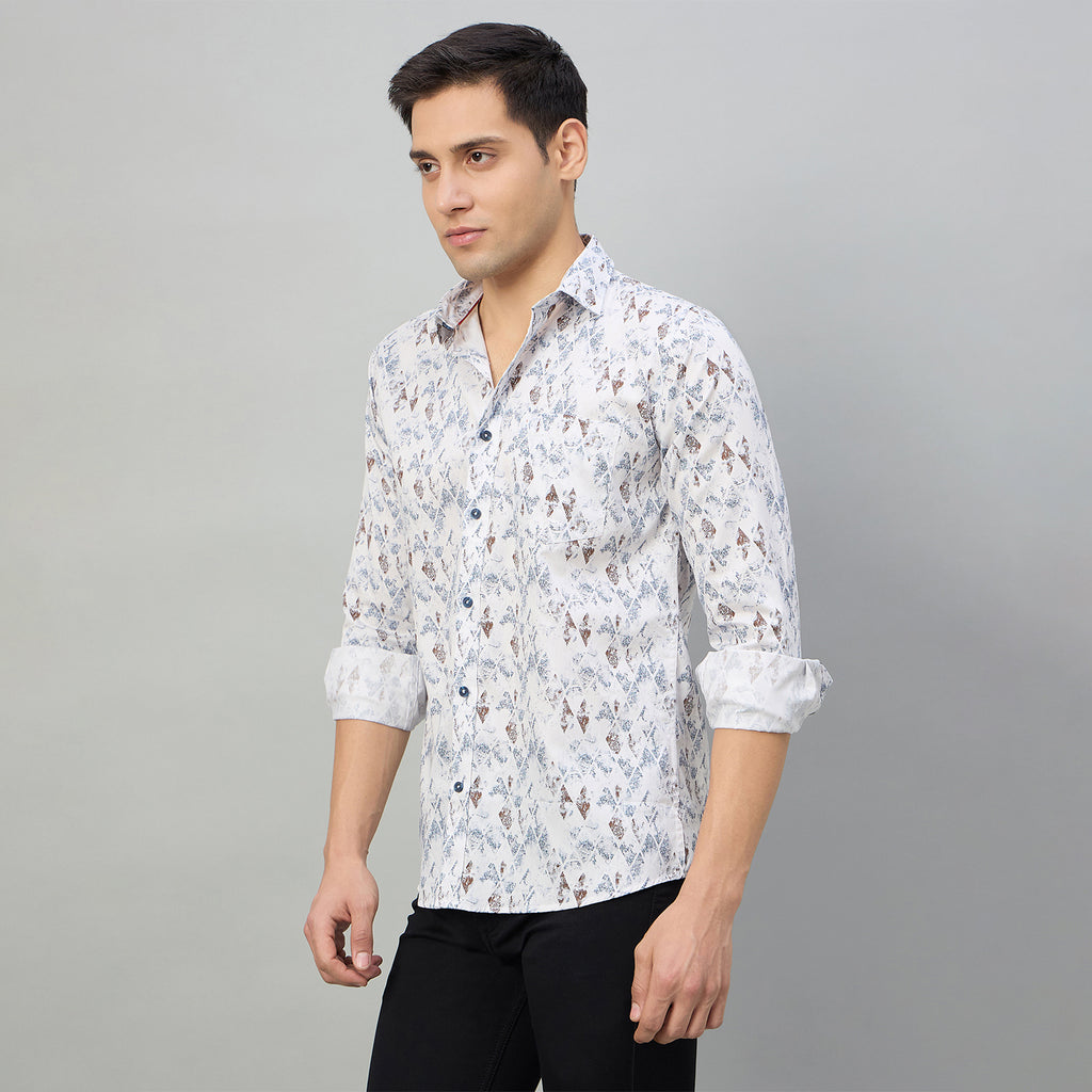 Duke Men Slim Fit Full Sleeve Short Style Cotton Shirt (SDO8PRBK)