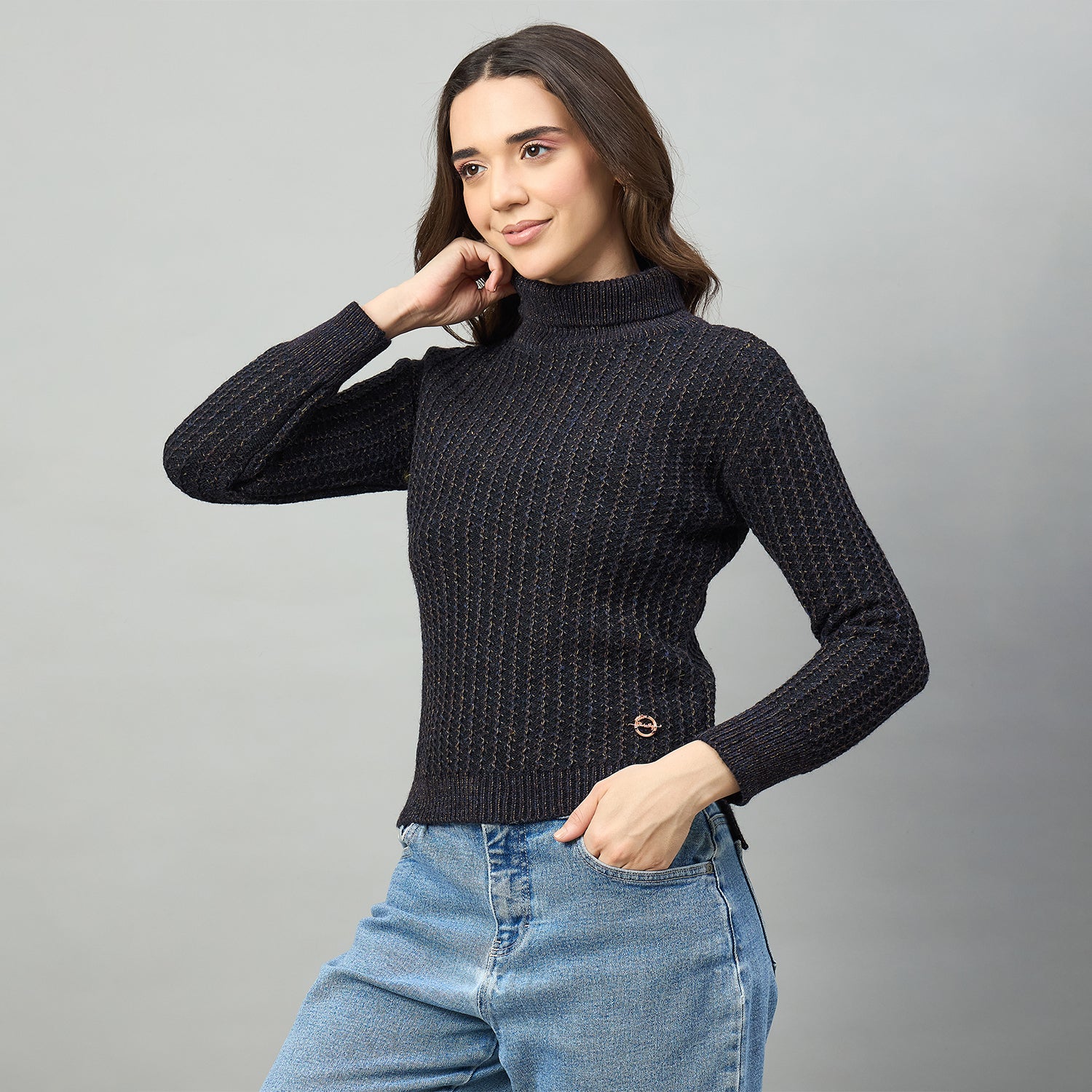 Duke Urban Women Full Sleeve Turtle Neck Sweater (SDS1241N)
