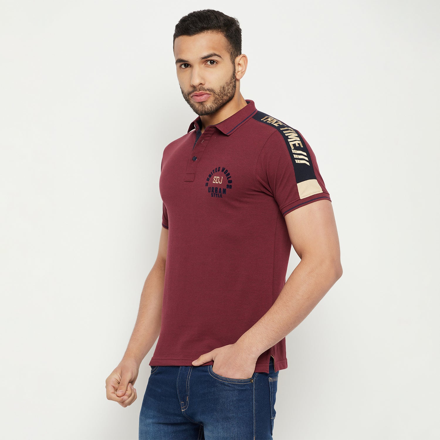 Duke Stardust Men Half Sleeve Polo Neck Cotton T-shirt (LF5778)