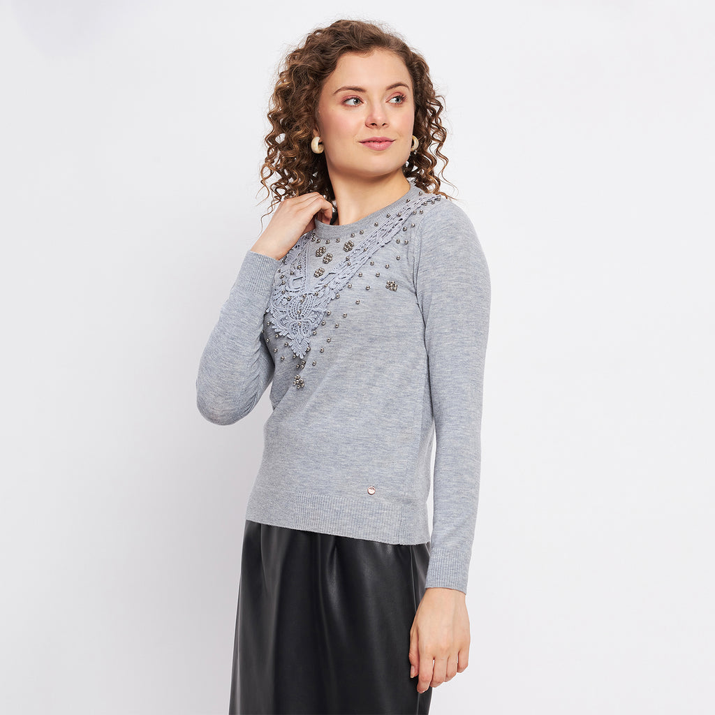 Duke Urban Women Full Sleeve Self Design Pullover (SDS882)