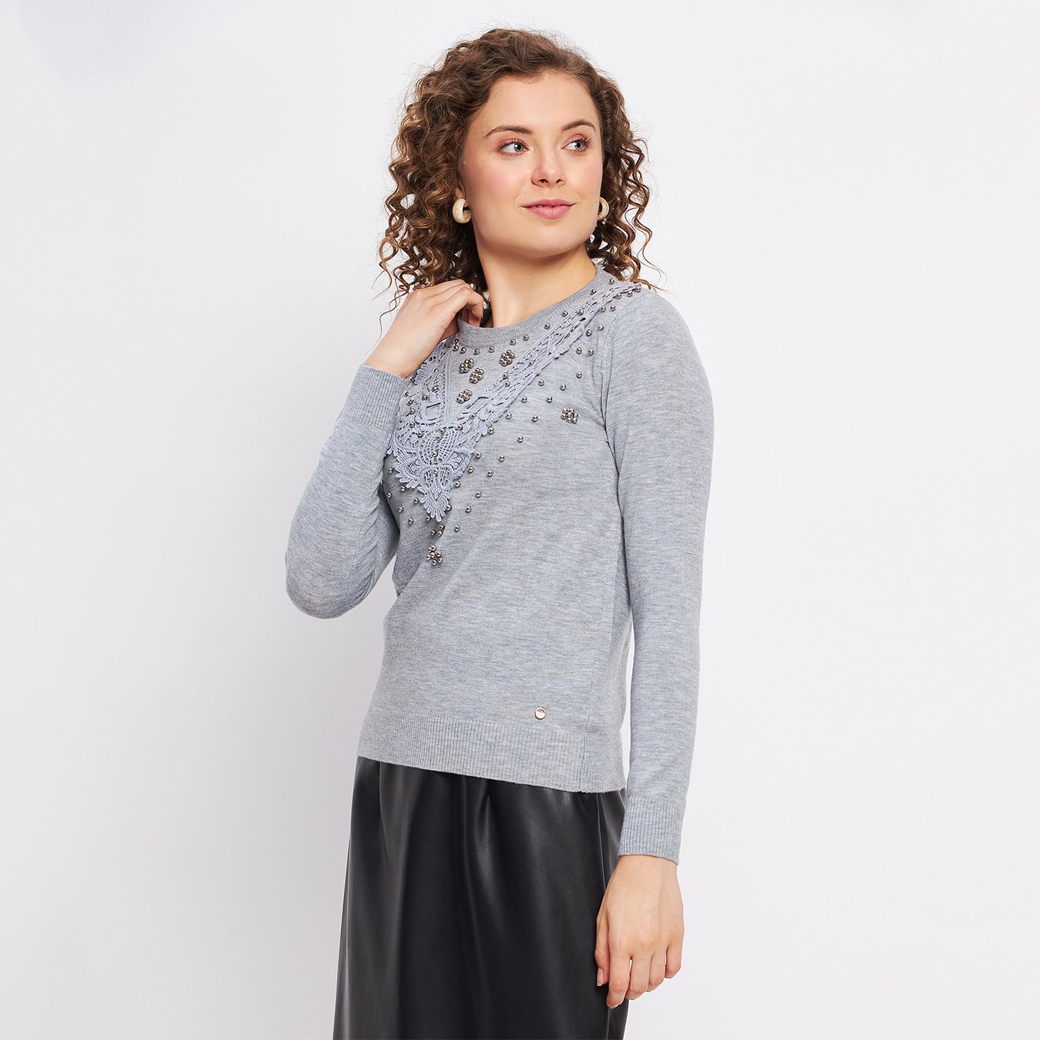 Duke Urban Women Full Sleeve Self Design Pullover (SDS882)
