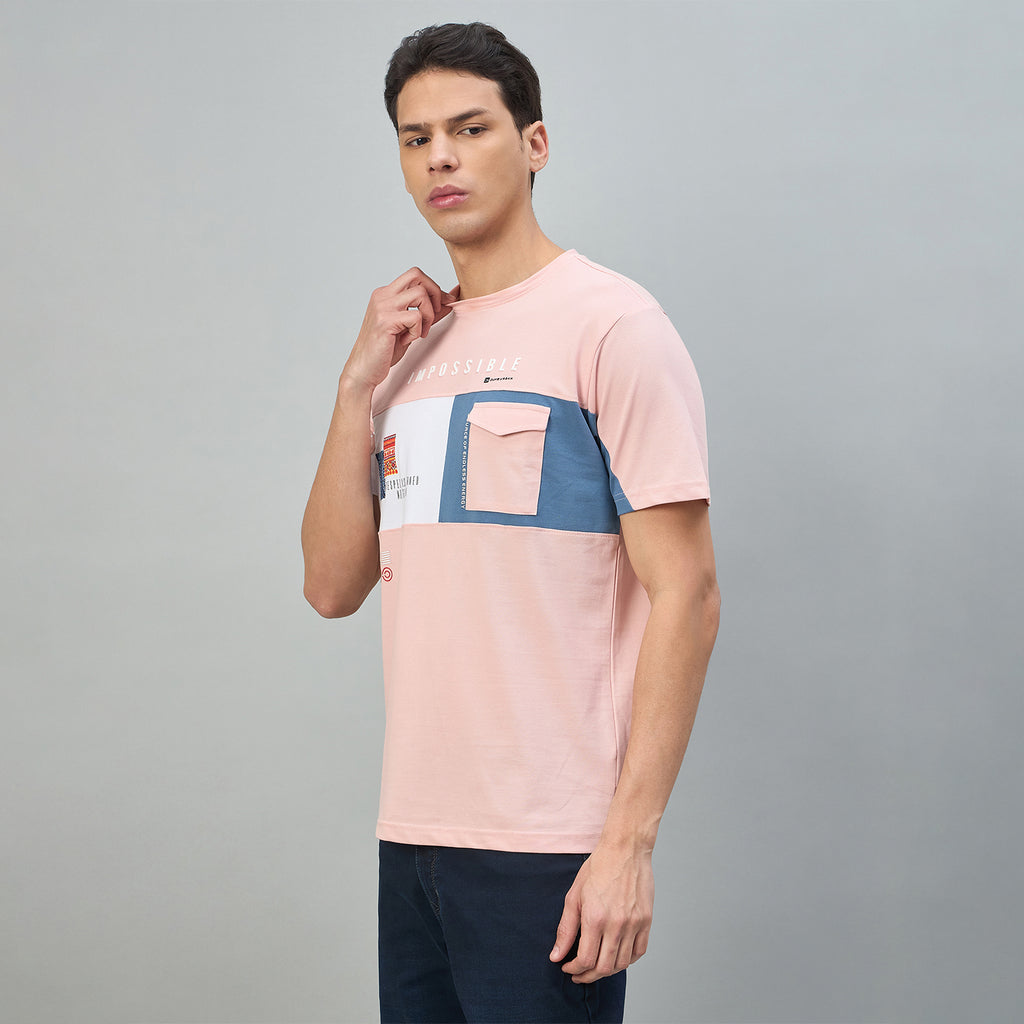 Duke Urban Men Colorblocked Half Sleeve Round Neck Tshirt (LF7613)