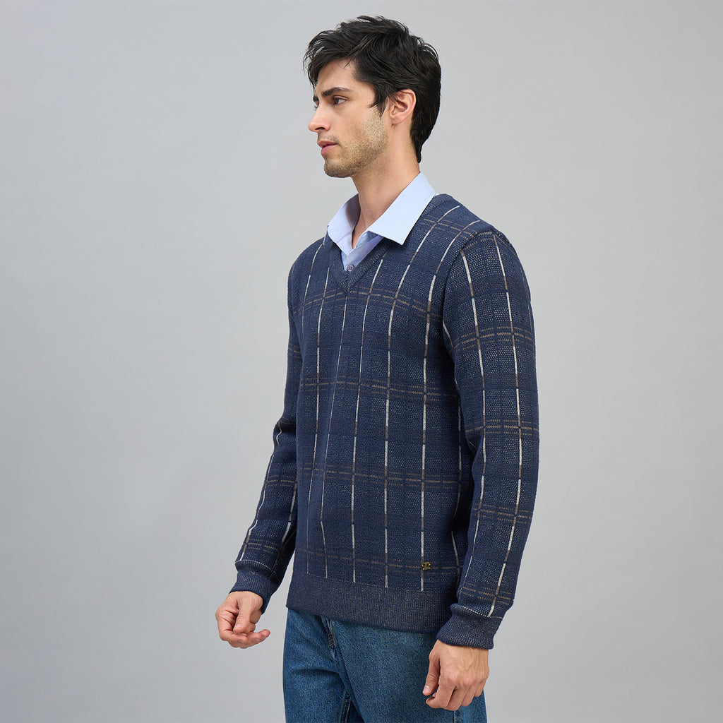 Duke Men Full Sleeve V Neck Regular Sweater (SDS2306)