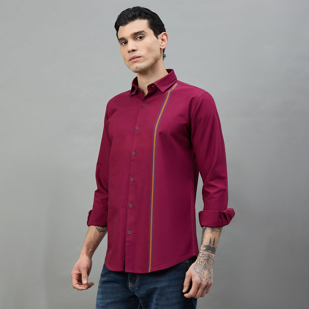 Duke Men Solid Full Sleeve Spread Collar Slim Shirt (SDO5STN)